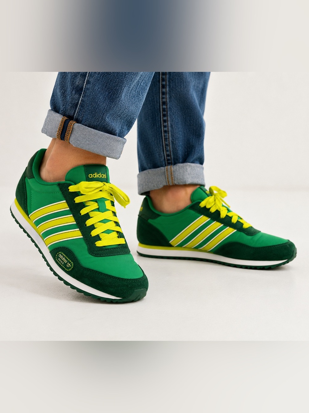 Adidas HSD Green Yellow Retro Running Shoes Men’s 7 EU 40 G10951 Vintage